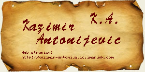 Kazimir Antonijević vizit kartica